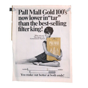 Vintage Magazine Advertisement Pall Mall Cigarettes 1960s 10.5 x 13.25 in